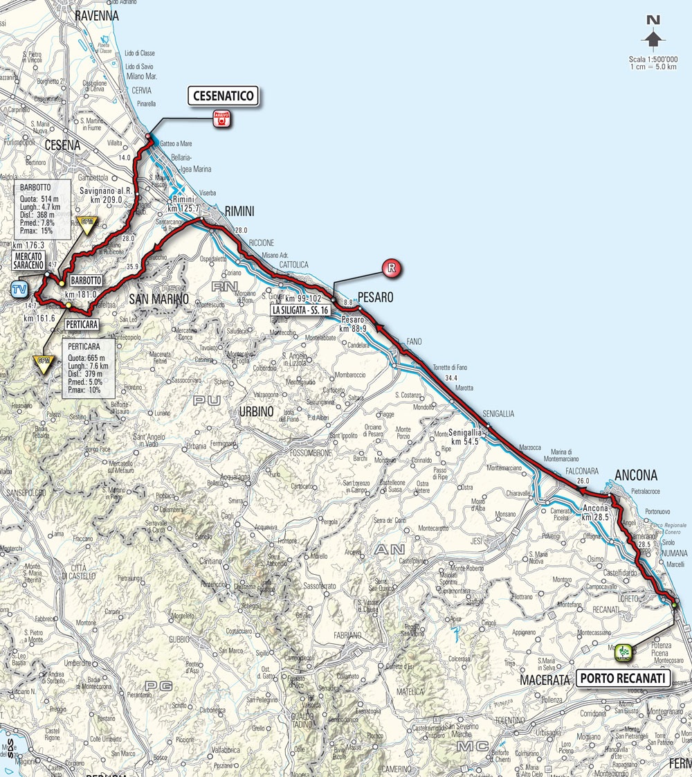Streckenverlauf Giro dItalia 2010 - Etappe 13
