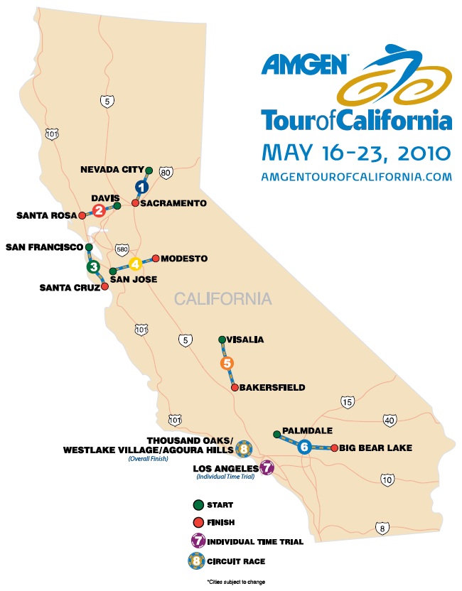 Streckenverlauf Amgen Tour of California 2010