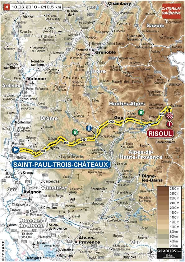 Streckenverlauf Critrium du Dauphin 2010 - Etappe 4