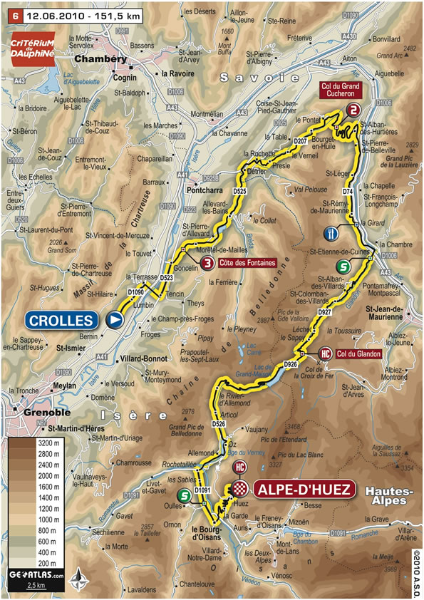 Streckenverlauf Critrium du Dauphin 2010 - Etappe 6