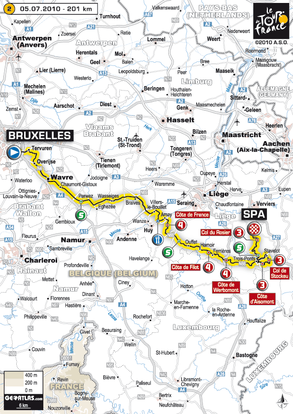 Streckenverlauf Tour de France 2010 - Etappe 2