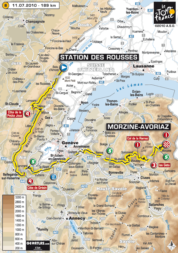 Streckenverlauf Tour de France 2010 - Etappe 8