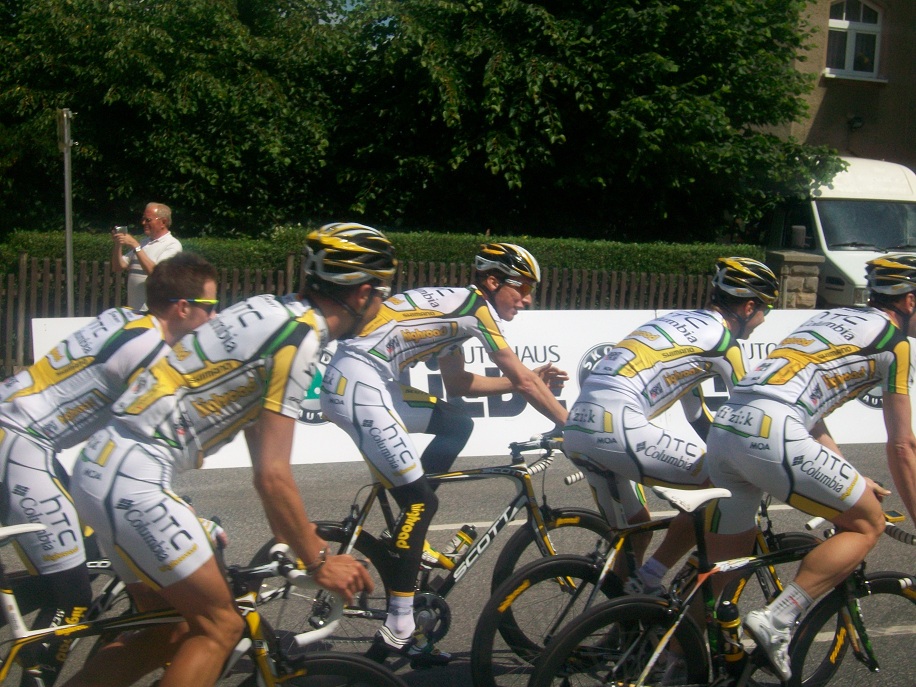 Die Mnner wie hier die Columbia-Mannschaft erkunden den Kurs vor dem Frauenrennen ( LiVE-Radsport.com)