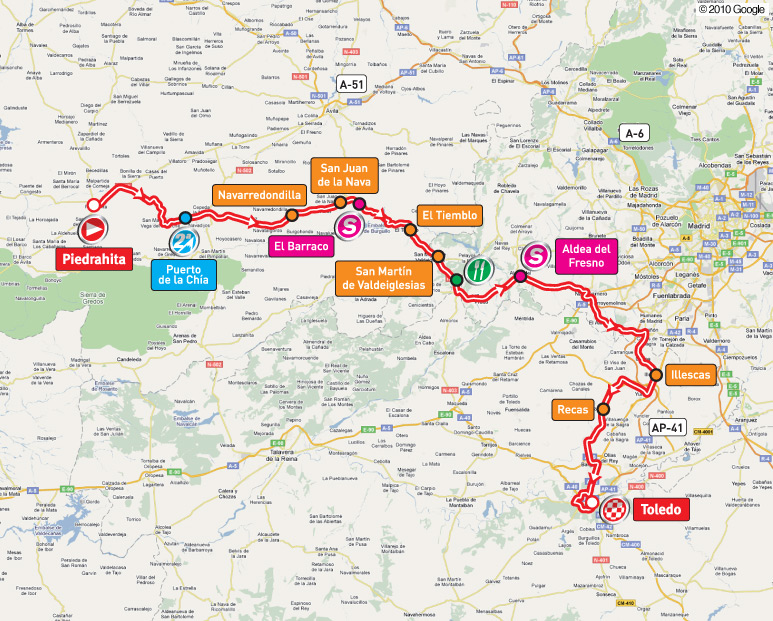 Streckenverlauf Vuelta a Espaa 2010 - Etappe 19