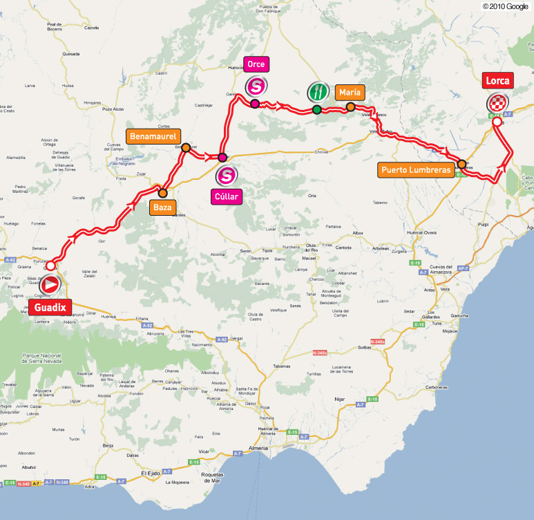Streckenverlauf Vuelta a Espaa 2010 - Etappe 5