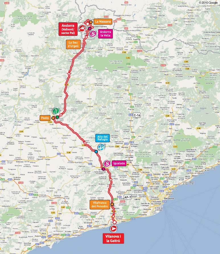 Streckenverlauf Vuelta a Espaa 2010 - Etappe 11