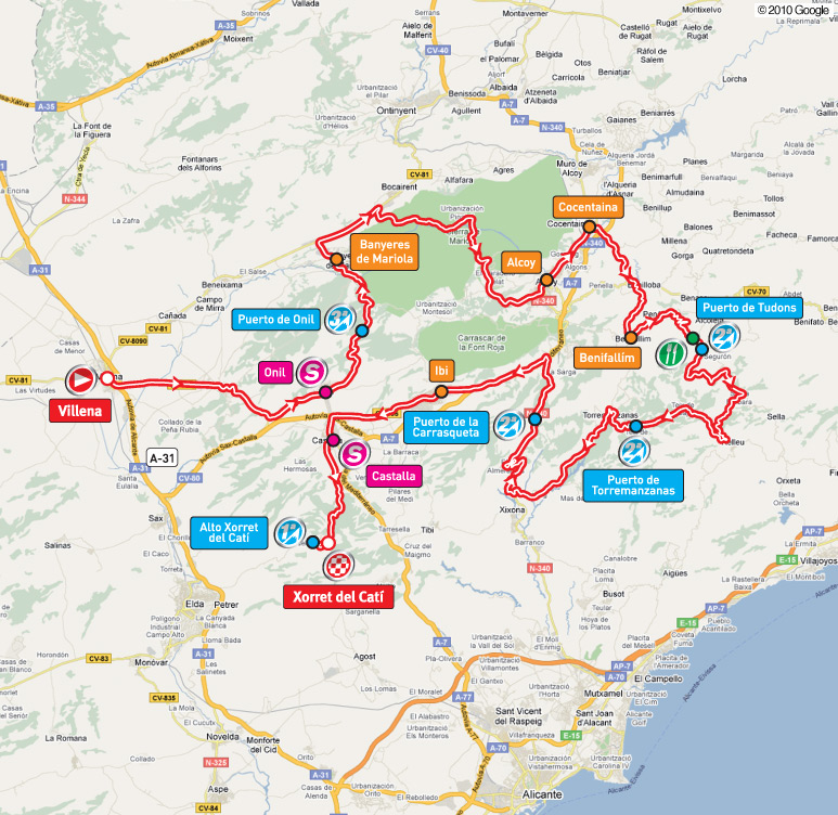 Streckenverlauf Vuelta a Espaa 2010 - Etappe 8