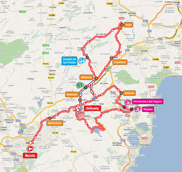 Streckenverlauf Vuelta a Espaa 2010 - Etappe 7