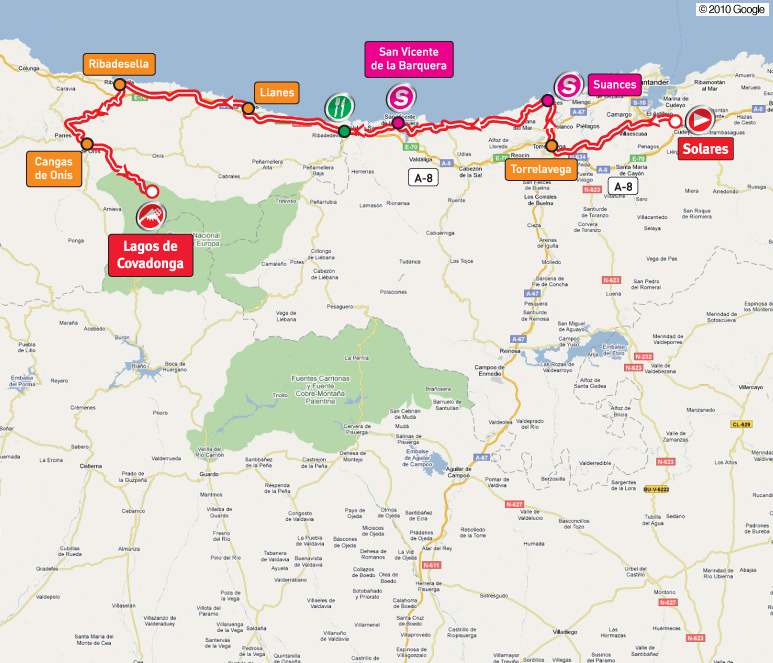 Streckenverlauf Vuelta a Espaa 2010 - Etappe 15