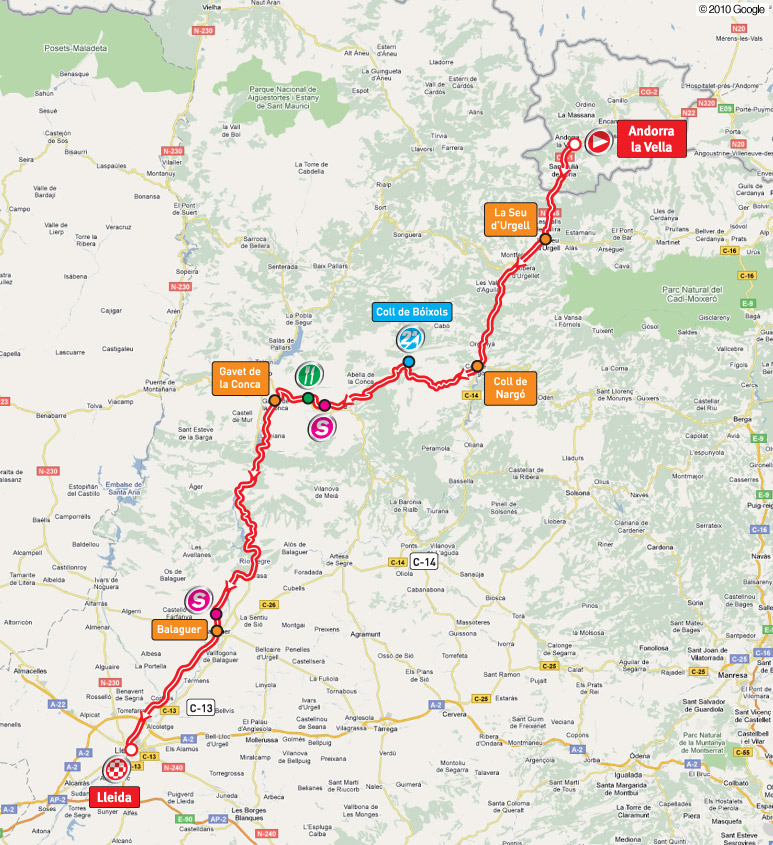 Streckenverlauf Vuelta a Espaa 2010 - Etappe 12
