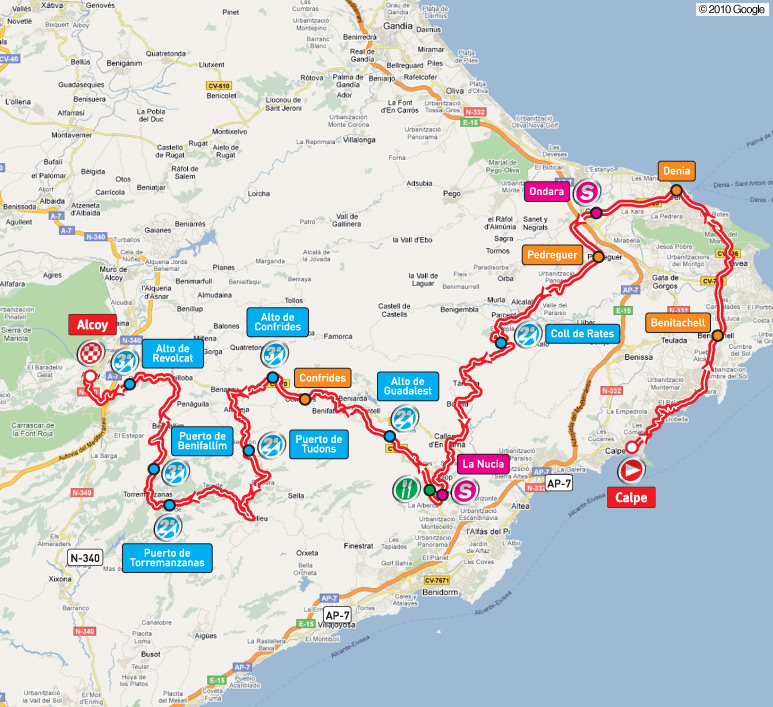 Streckenverlauf Vuelta a Espaa 2010 - Etappe 9