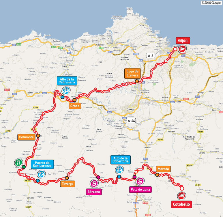Streckenverlauf Vuelta a Espaa 2010 - Etappe 16
