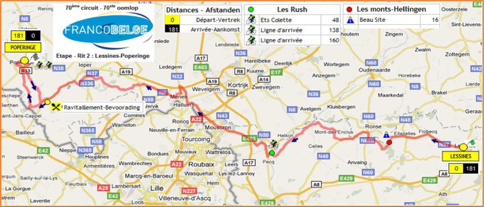 Streckenverlauf Circuit Franco-Belge 2010 - Etappe 2
