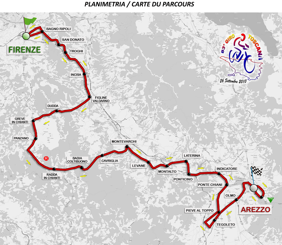 Streckenverlauf Giro della Toscana 2010