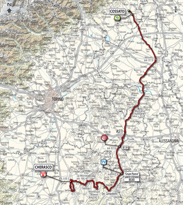 Streckenverlauf Giro del Piemonte 2010