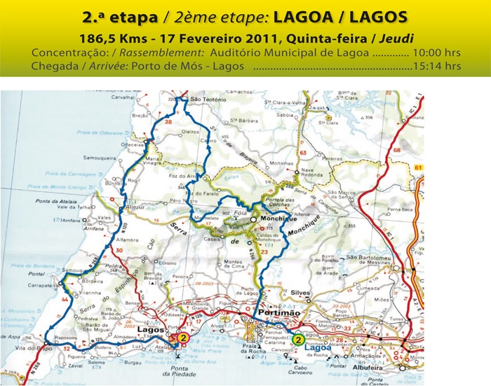 Streckenverlauf Volta ao Algarve 2011 - Etappe 2
