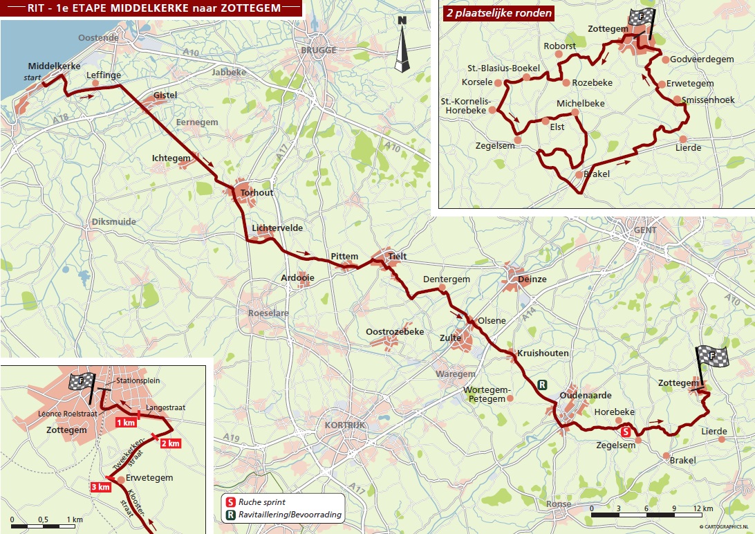 Streckenverlauf KBC-Driedaagse De Panne-Koksijde 2011 - Etappe 1