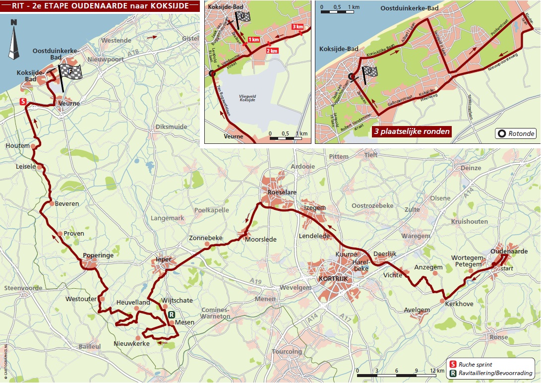 Streckenverlauf KBC-Driedaagse De Panne-Koksijde 2011 - Etappe 2