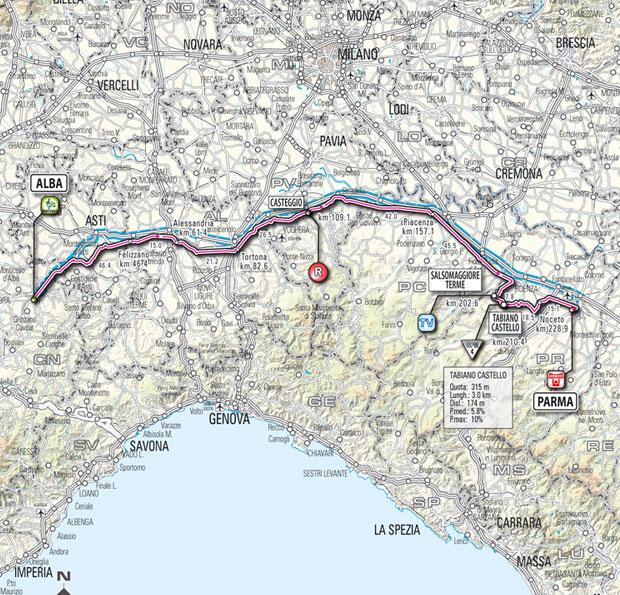 Streckenverlauf Giro dItalia 2011 - Etappe 2