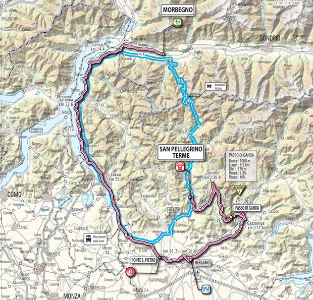 Streckenverlauf Giro dItalia 2011 - Etappe 18