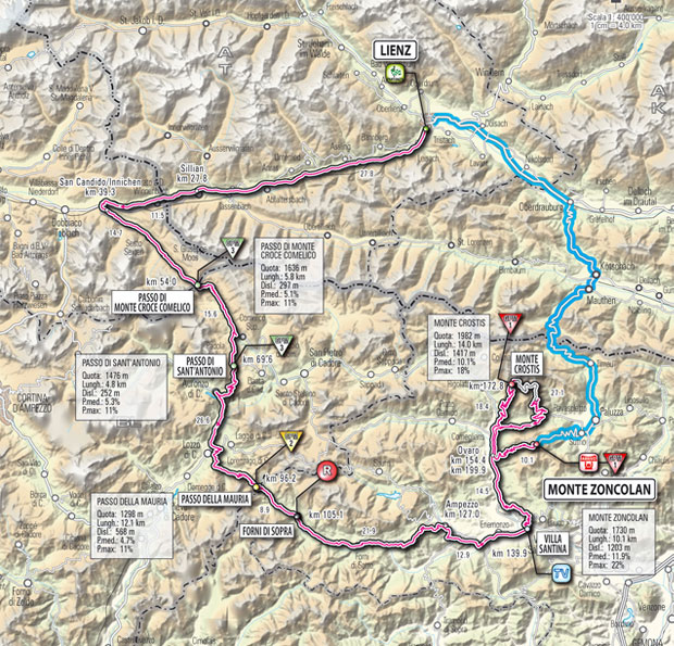Streckenverlauf Giro dItalia 2011 - Etappe 14