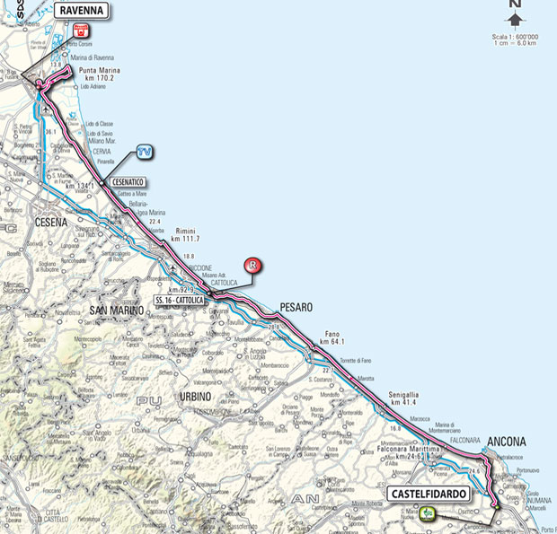Streckenverlauf Giro dItalia 2011 - Etappe 12