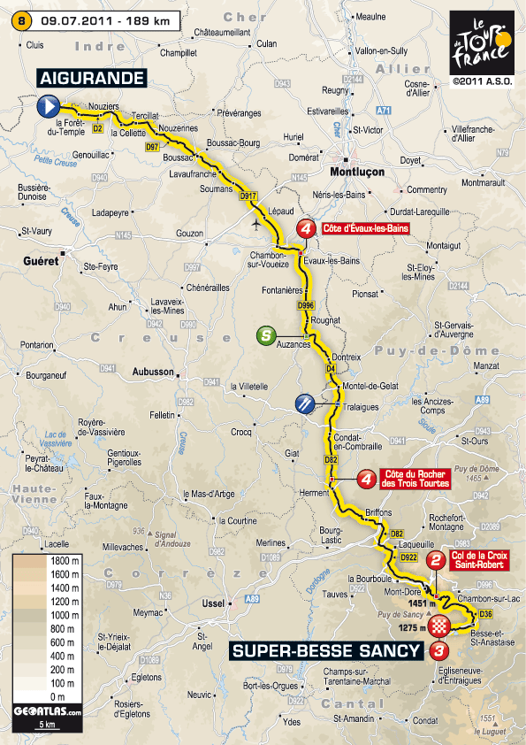 Streckenverlauf Tour de France 2011 - Etappe 8