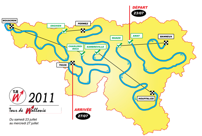 Streckenverlauf Tour de Wallonie 2011