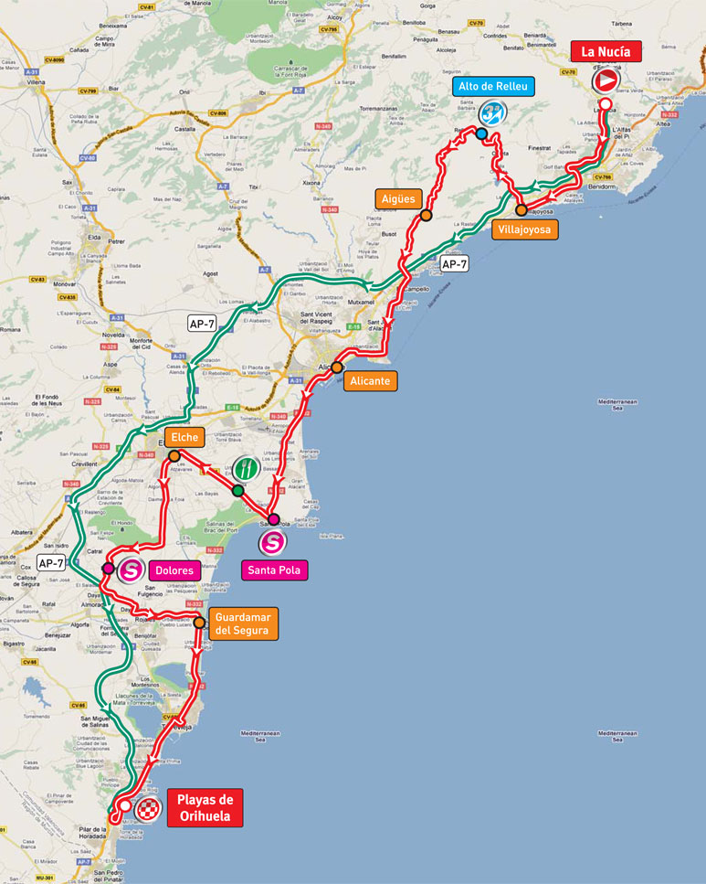 Streckenverlauf Vuelta a Espaa 2011 - Etappe 2