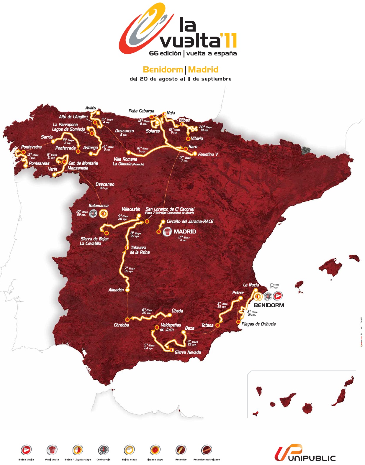Streckenverlauf Vuelta a Espaa 2011