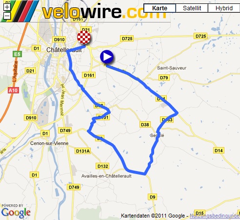 Streckenverlauf Tour du Poitou Charentes 2011 - Etappe 4