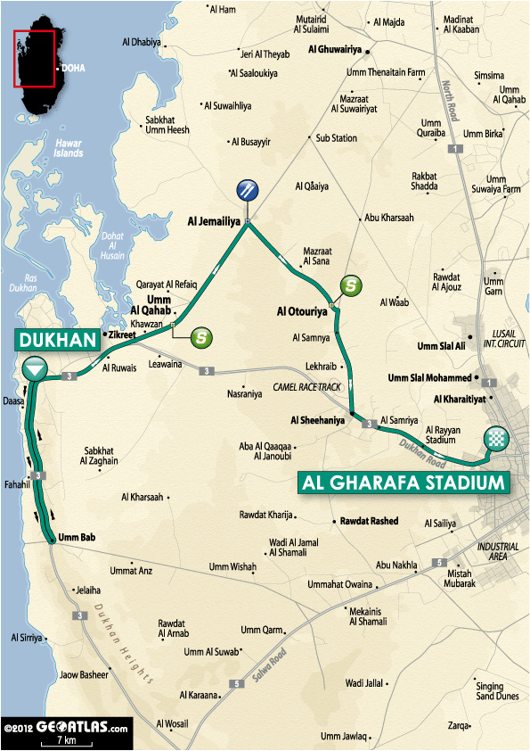 Streckenverlauf Tour of Qatar 2012 - Etappe 3