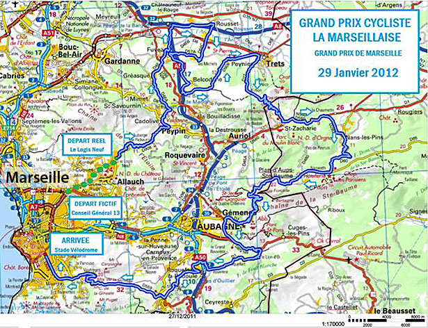Streckenverlauf Grand Prix Cycliste la Marseillaise 2012