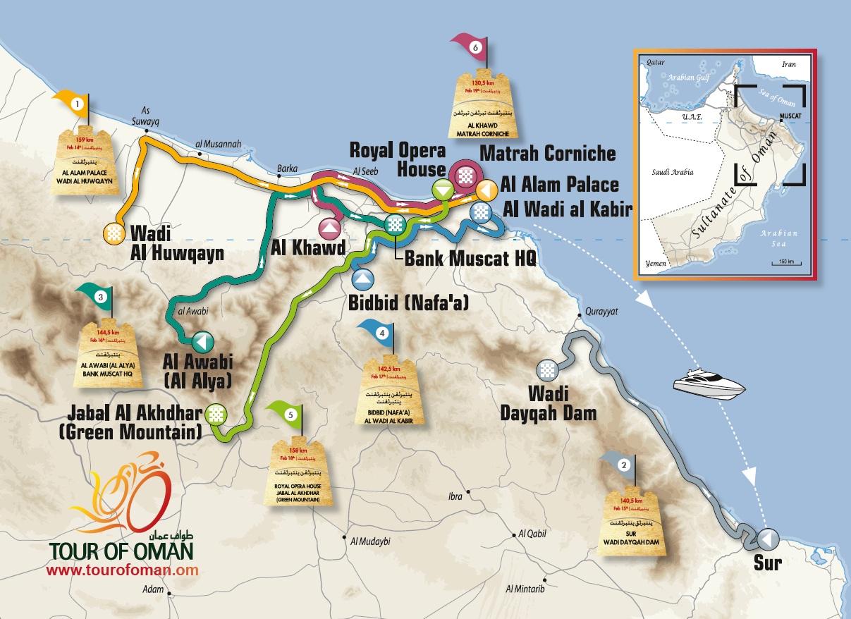 Streckenverlauf Tour of Oman 2012