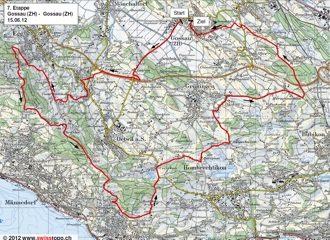 Streckenverlauf Tour de Suisse 2012 - Etappe 7