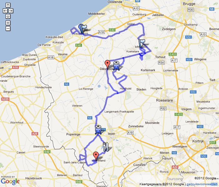 Streckenverlauf Driedaagse van West-Vlaanderen - Etappe 2