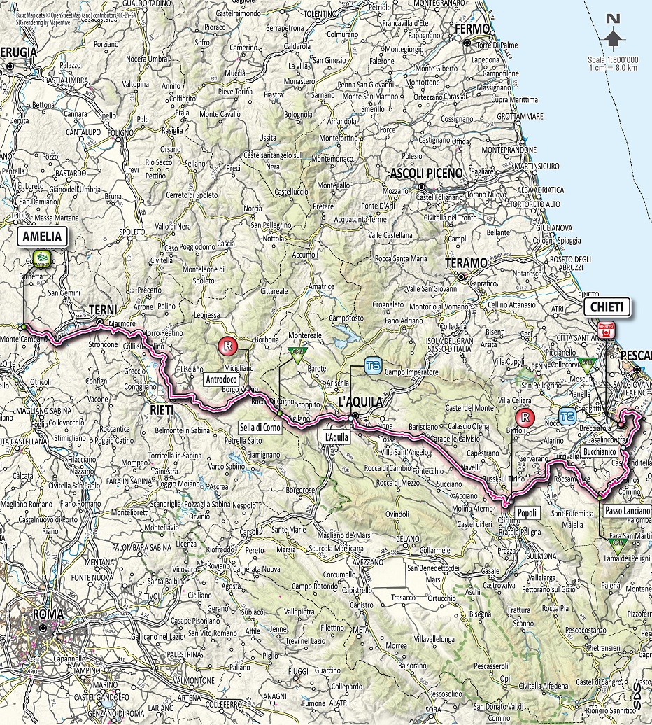 Streckenverlauf Tirreno - Adriatico 2012 - Etappe 4
