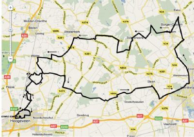Streckenverlauf Ronde Van Drenthe 2012