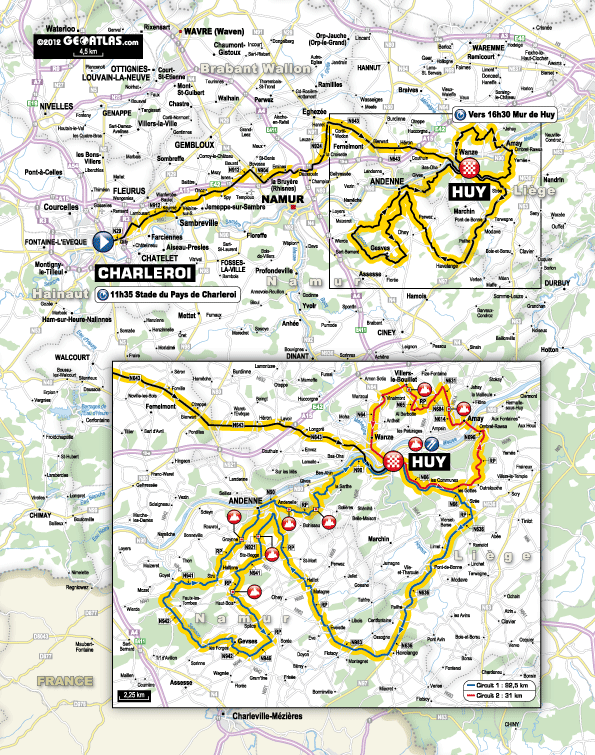 Streckenverlauf La Flche Wallonne 2012