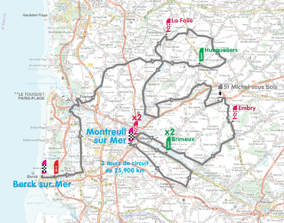 Streckenverlauf 4 Jours de Dunkerque / Tour du Nord-pas-de-Calais 2012 - Etappe 2