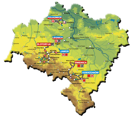 Streckenverlauf Szlakiem Grodw Piastowskich 2012
