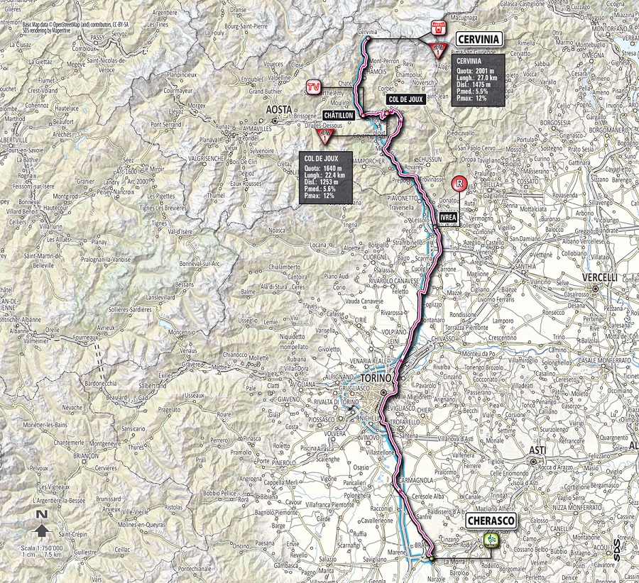 Streckenverlauf Giro dItalia 2012 - Etappe 14