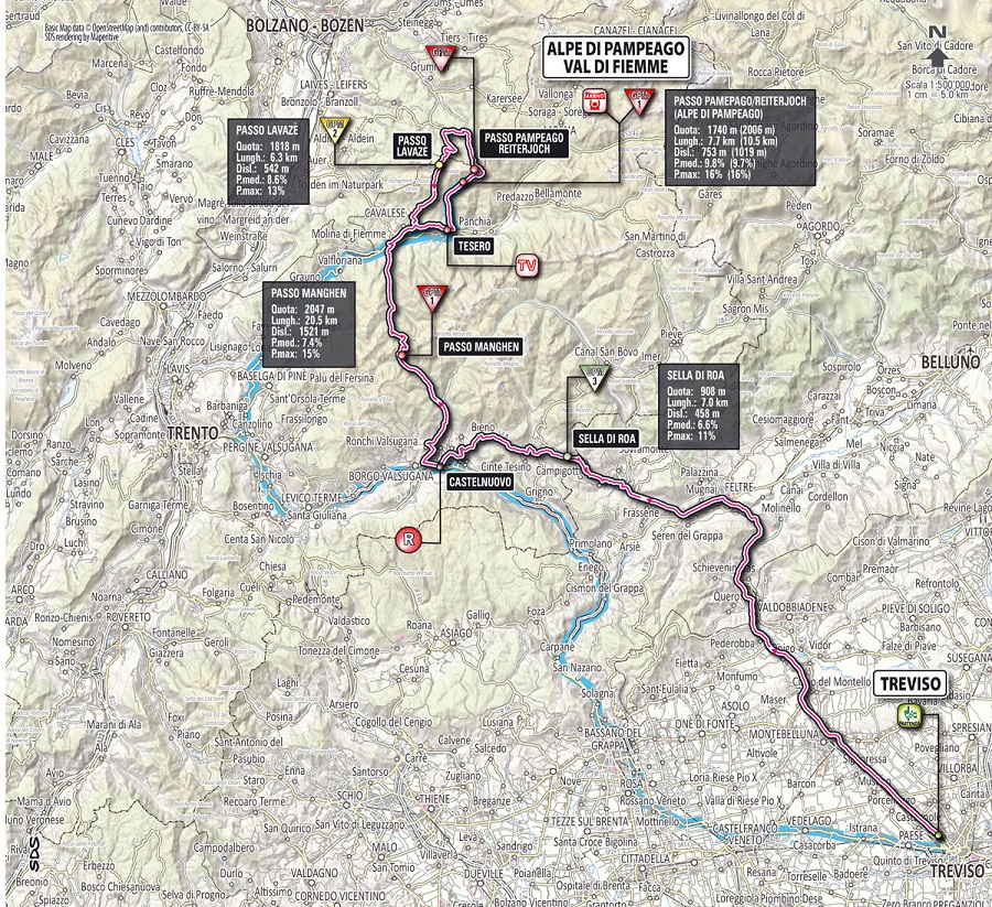 Streckenverlauf Giro dItalia 2012 - Etappe 19