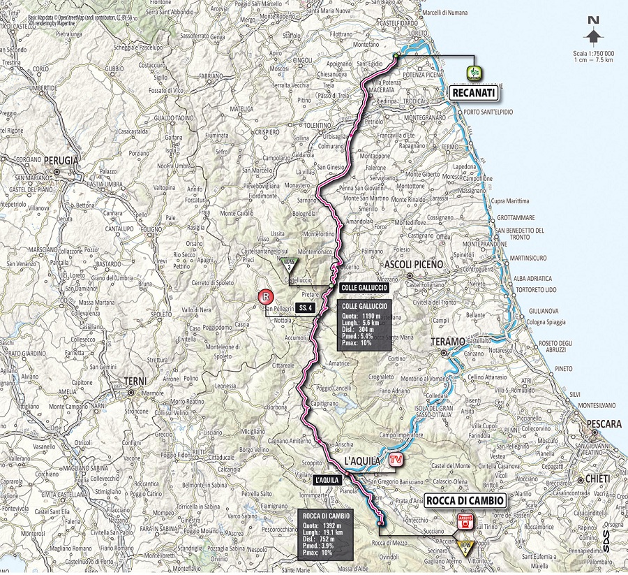 Streckenverlauf Giro dItalia 2012 - Etappe 7