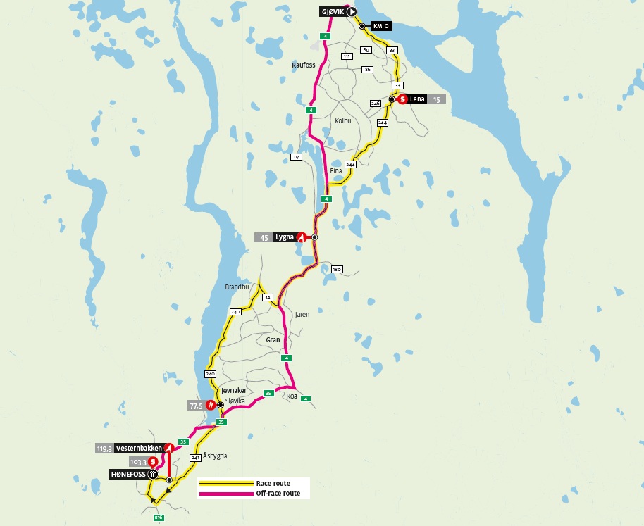 Streckenverlauf Glava Tour of Norway 2012 - Etappe 5