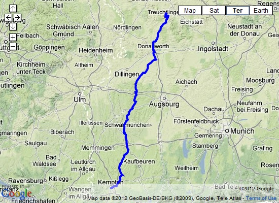 Streckenverlauf Bayern-Rundfahrt 2012 - Etappe 3