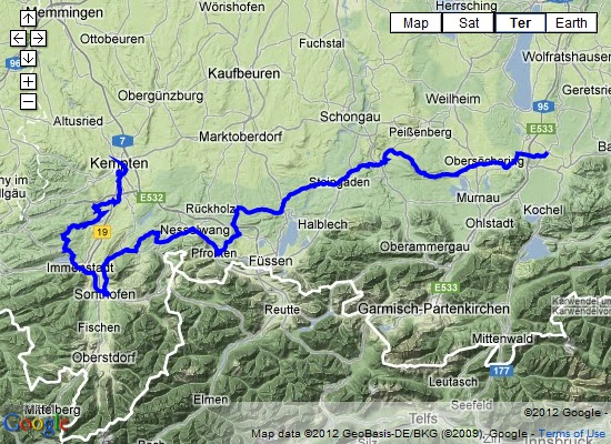 Streckenverlauf Bayern-Rundfahrt 2012 - Etappe 2