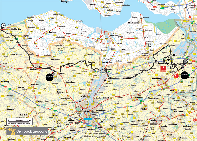 Streckenverlauf Tour de Belgique - Ronde van Belgi - Tour of Belgium 2012 - Etappe 3