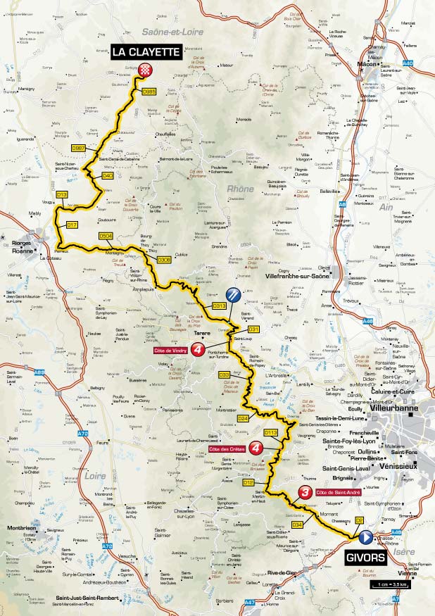 Streckenverlauf Critrium du Dauphin 2012 - Etappe 3