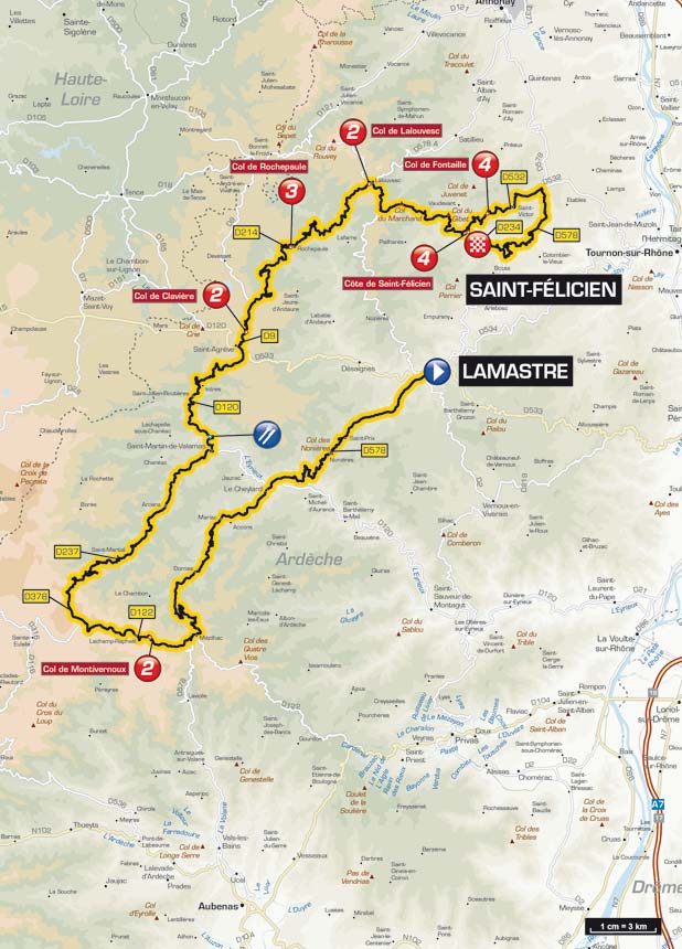 Streckenverlauf Critrium du Dauphin 2012 - Etappe 2